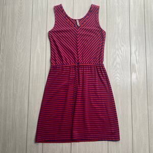 Hanna Andersson Women's Red & Blue Seeing Stripes Tank Sheath Dress XS X-Small